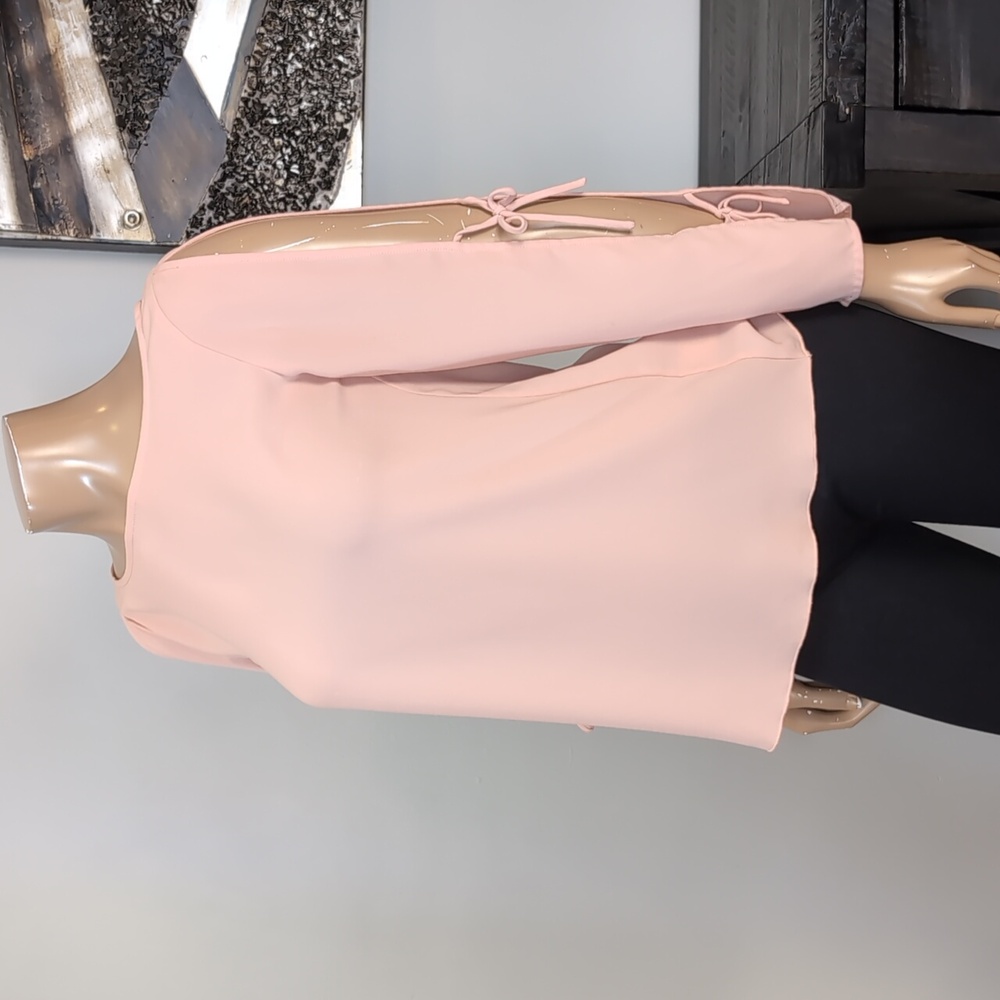 Wilfred Blush Pink Pozzi Blouse Womens Size XS Long Tie Sleeve Aritzia Top - Picture 5 of 13